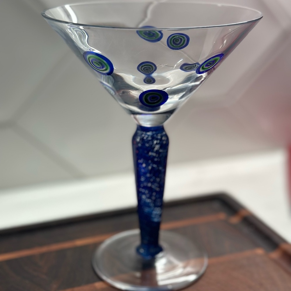 Blue Design Martini Glasses